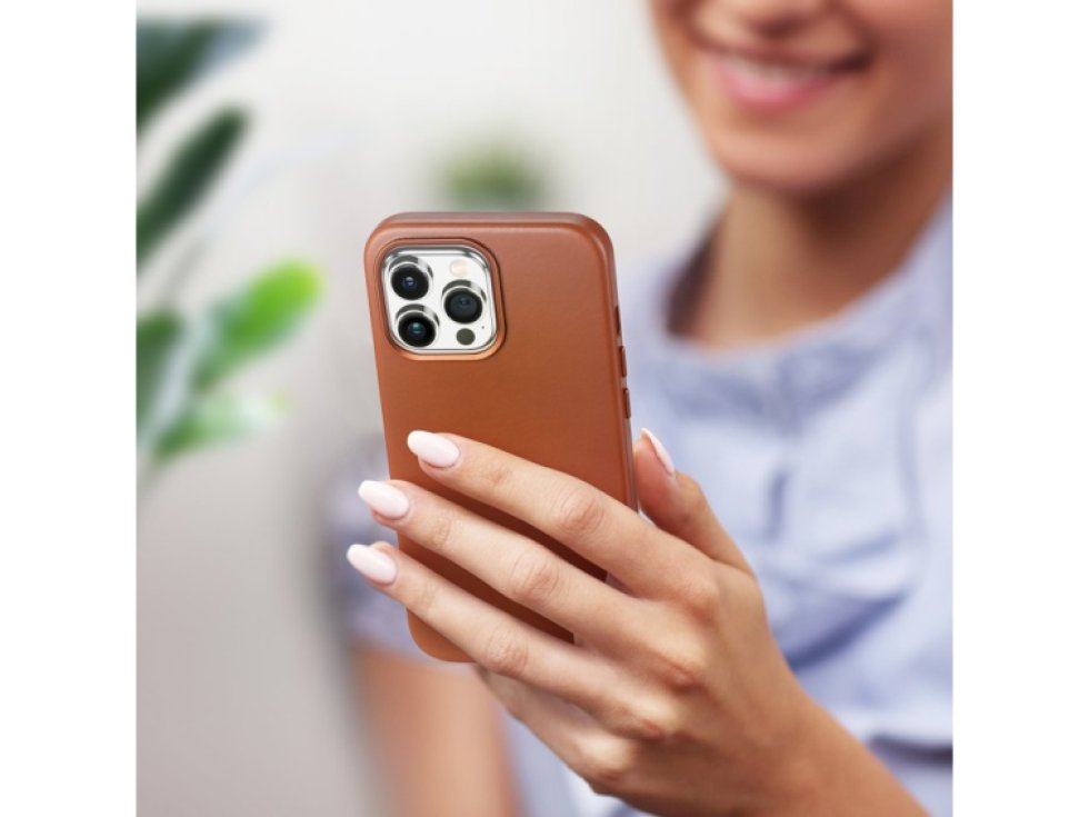 Kožený kryt na iPhone 14 Pro MAX - DuxDucis, Naples with MagSafe Brown