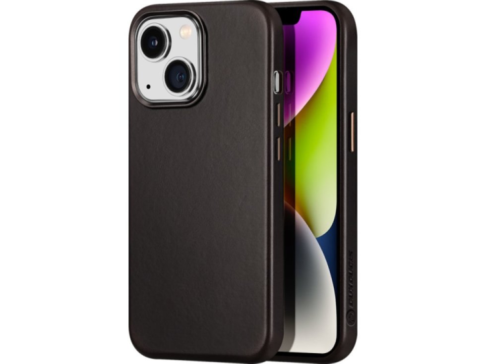 Kožený kryt na iPhone 14 PLUS - DuxDucis, Naples with MagSafe Coffee