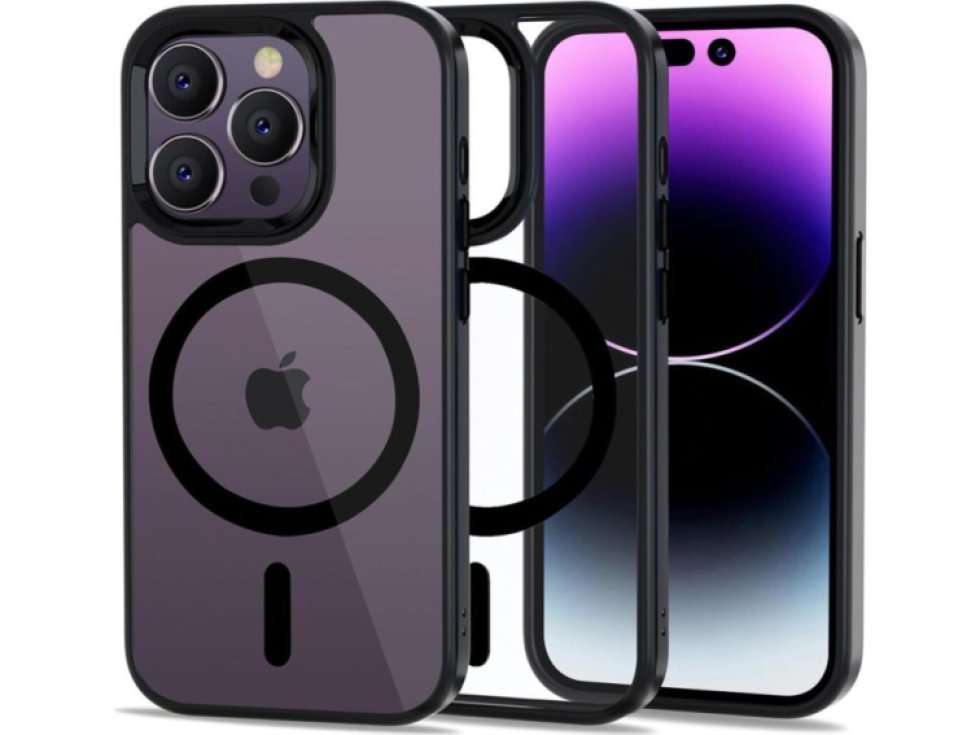 Ochranný kryt pro iPhone 14 Pro MAX - Tech-Protect, Magmat MagSafe Black/Clear