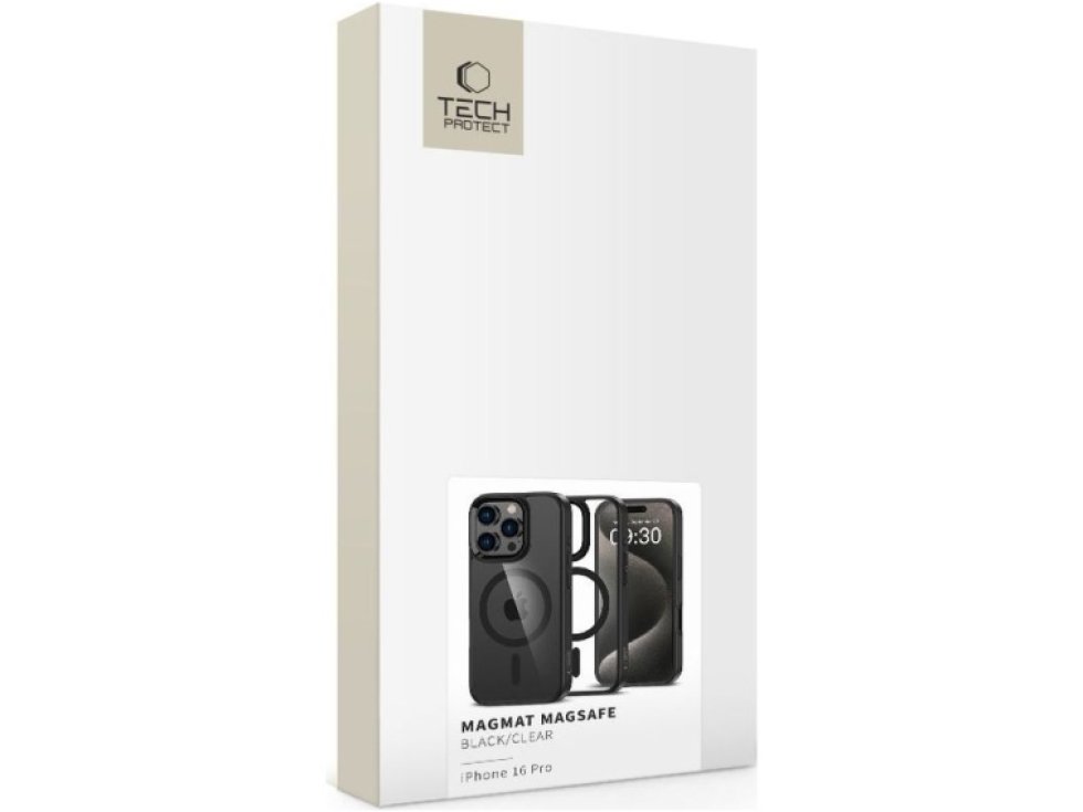 Ochranný kryt na iPhone 16 Pro - Tech-Protect, Magmat MagSafe Black/Clear
