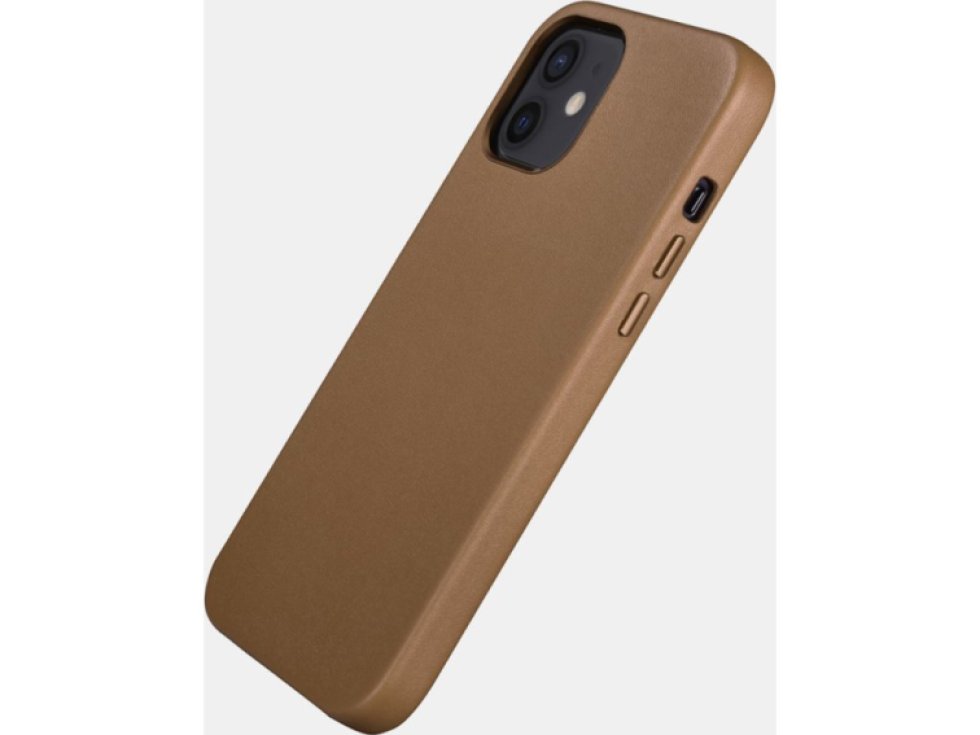 Kožený kryt na iPhone 12 mini - iCarer, Real Leather with MagSafe Brown 11.01.WMI1215-BN