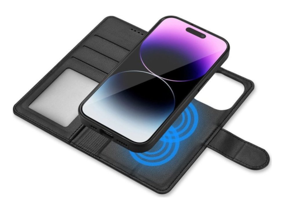 Knížkové pouzdro pro iPhone 15 - Tech-Protect, Wallet MagSafe Black