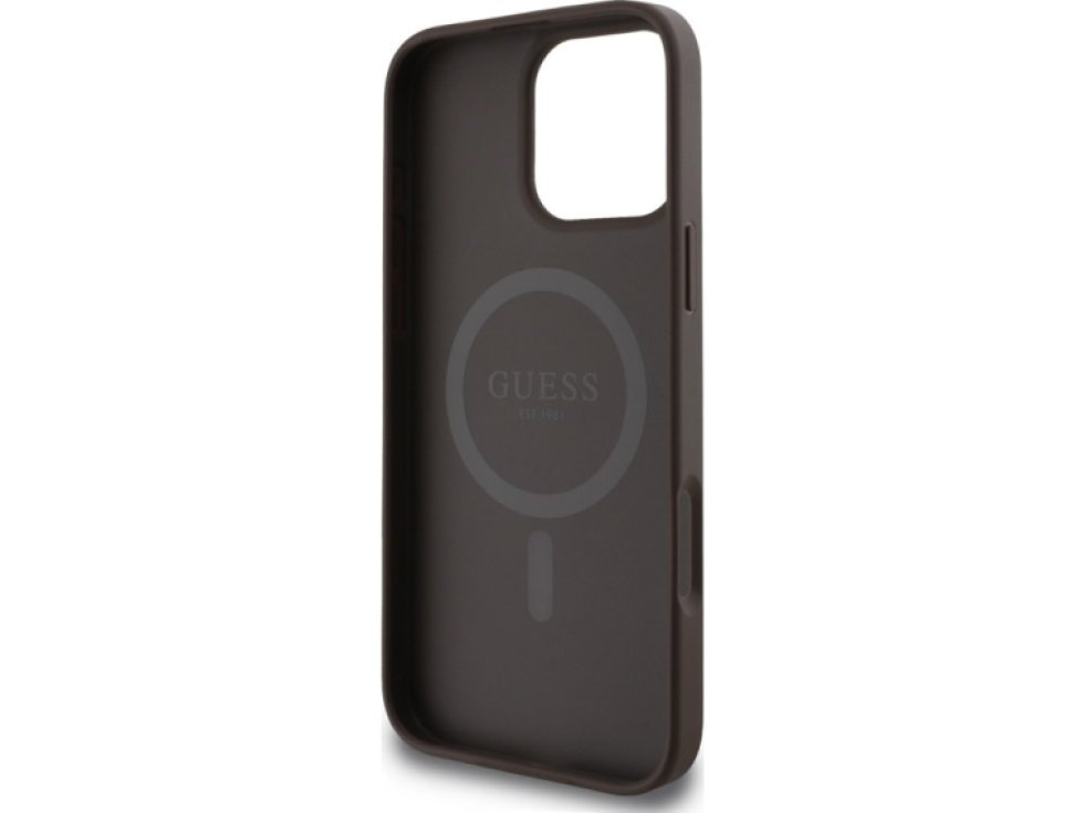 Ochranný kryt na iPhone 16 Pro MAX - Guess, 4G Big Love MagSafe Brown GUHMP16XP4PLGWW