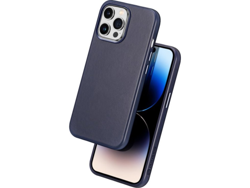 Kožený kryt na iPhone 14 Pro MAX - DuxDucis, Naples with MagSafe Blue