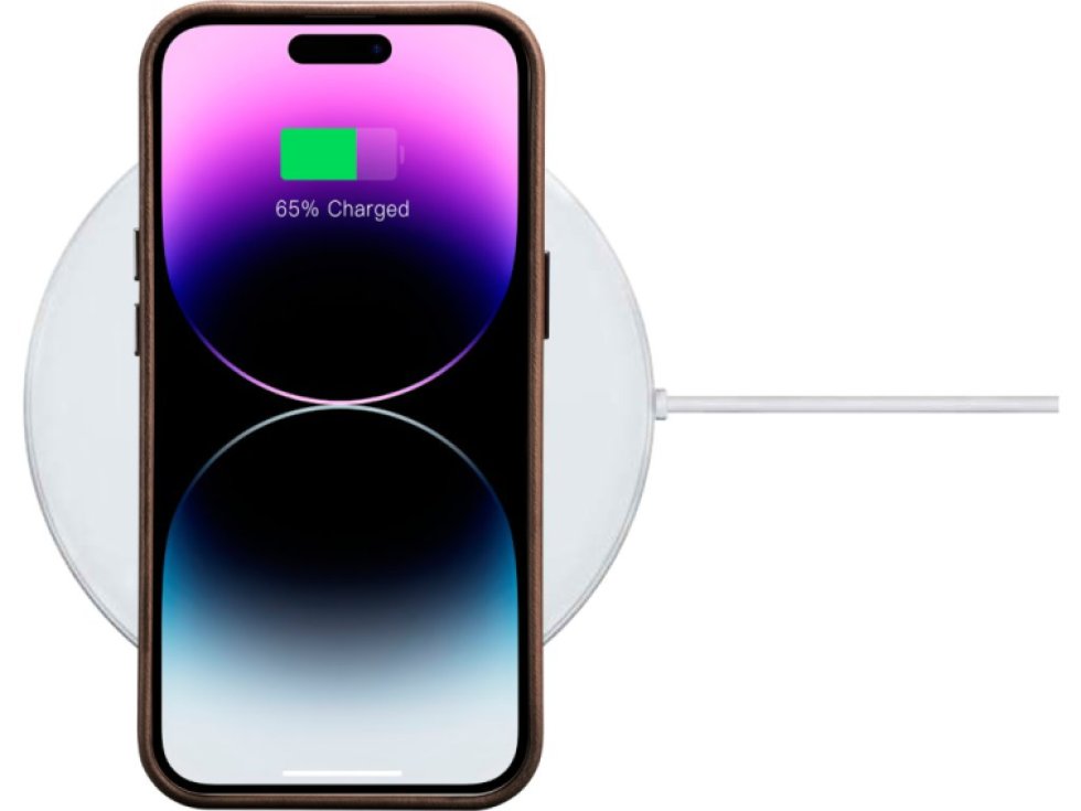 Kožený obal na iPhone 14 Pro MAX - iCarer, OilWax MagSafe Brown WMI14220704-BN