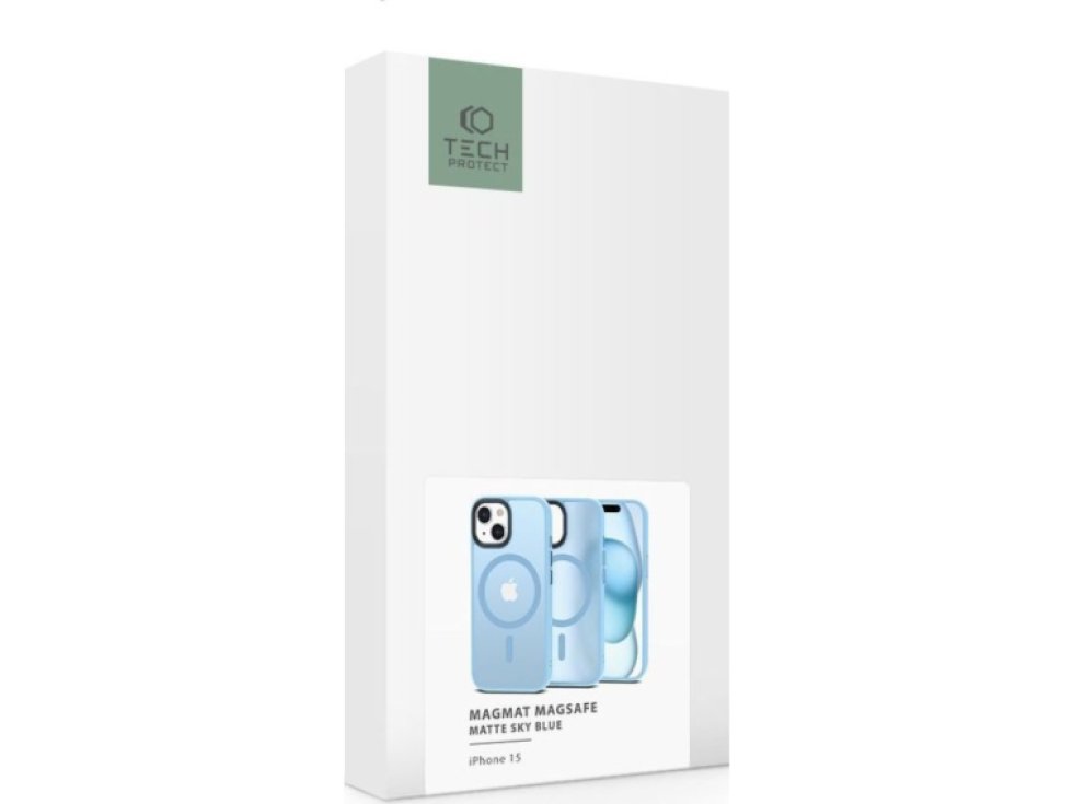 Ochranný kryt na iPhone 15 - Tech-Protect, Magmat MagSafe Matte Sky Blue