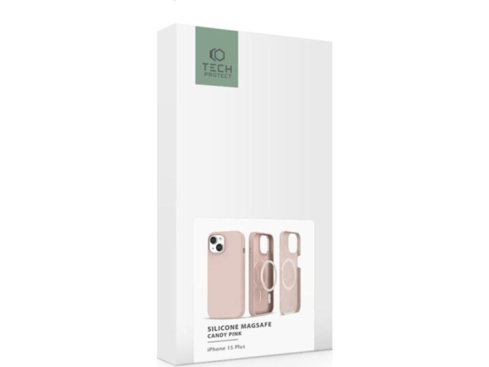 Ochranný kryt na iPhone 15 PLUS - Tech-Protect, Silicone MagSafe Pink