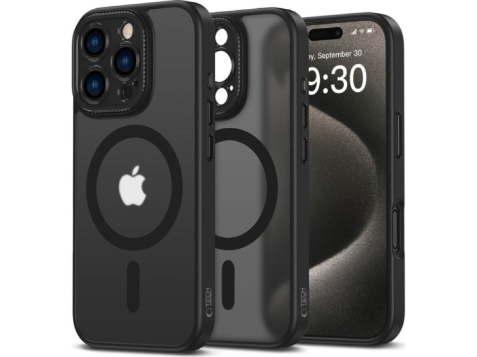 Ochranný kryt na iPhone 16 Pro MAX - Tech-Protect, Magcam MagSafe Matte Black