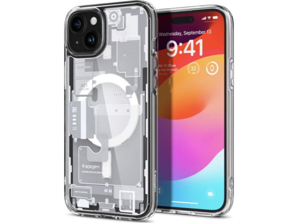 Ochranný kryt na iPhone 15 PLUS - Spigen, Ultra Hybrid Mag Zero One White