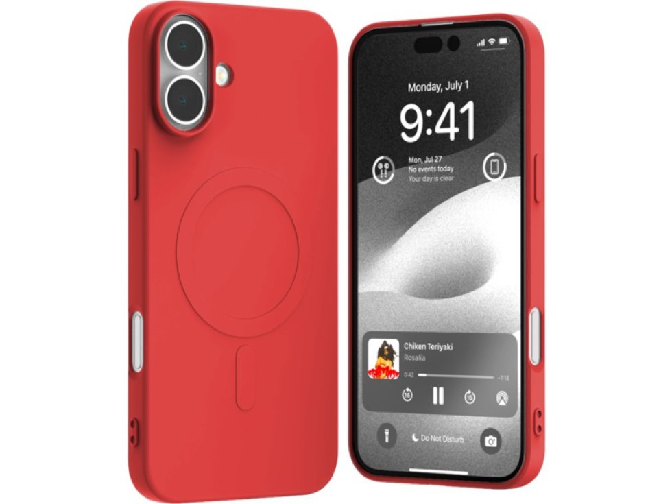 Ochranný kryt na iPhone 16 PLUS - Mercury, SemiSilicon MagSafe Red