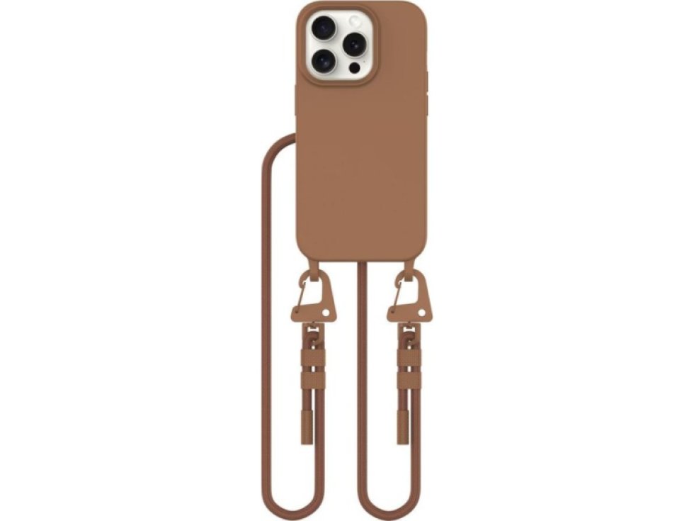 Kryt se šňůrkou na iPhone 14 Pro - Tech-Protect, Magnecklace MagSafe Chocolate Brown