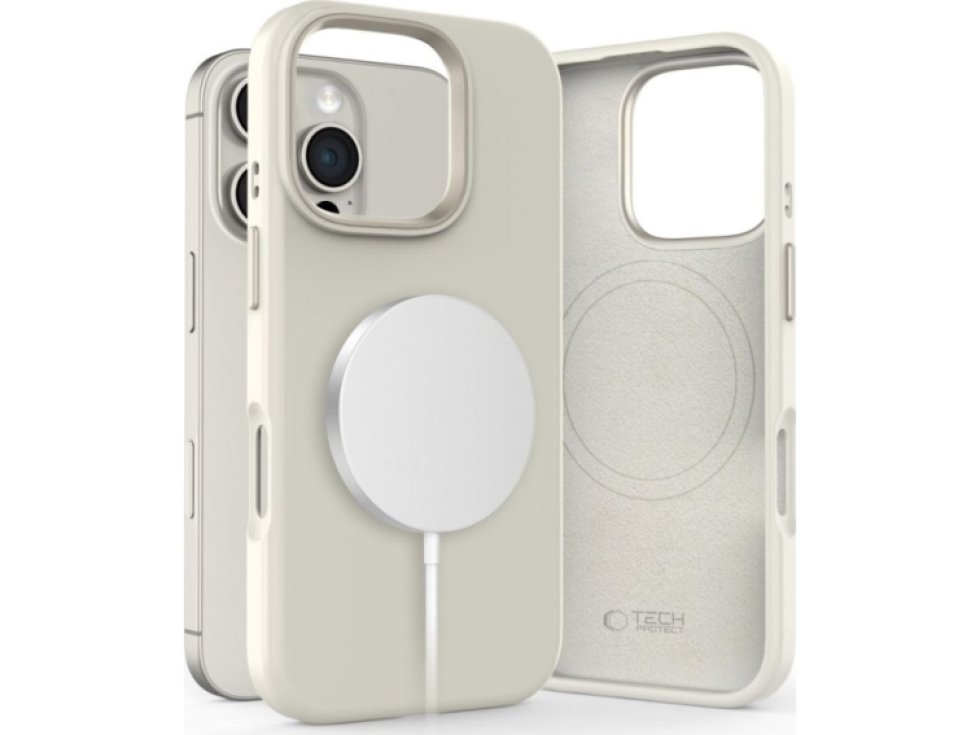 Ochranný kryt na iPhone 16 Pro MAX - Tech-Protect, Pure MagSafe Cosmic Latte