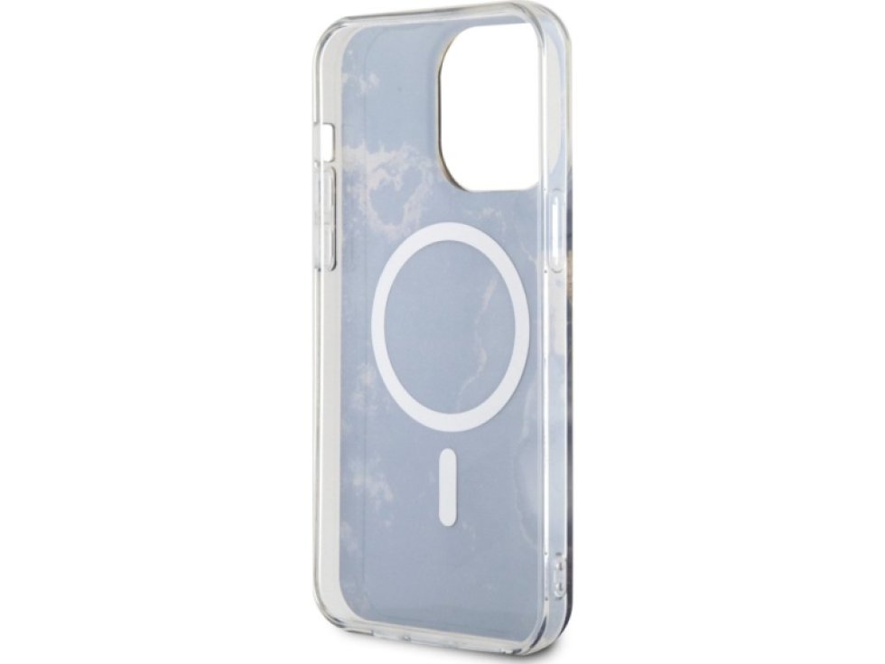 Ochranný kryt pro iPhone 14 Pro MAX - Guess, Marble IML MagSafe Black GUHMP14XHTMRSK