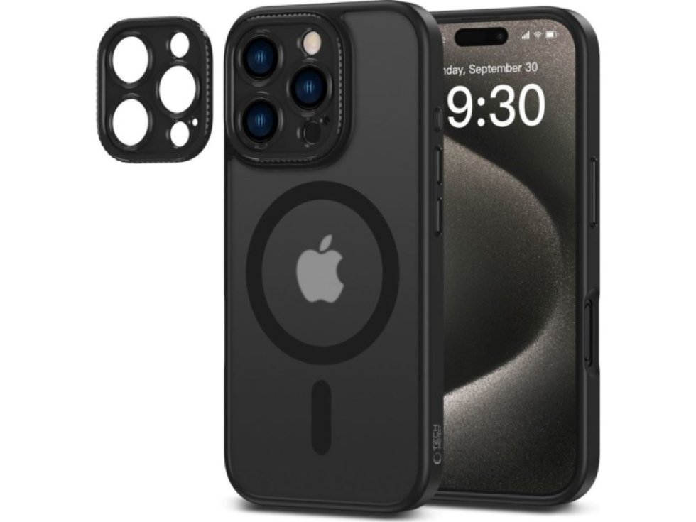 Ochranný kryt na iPhone 16 Pro MAX - Tech-Protect, Magcam MagSafe Matte Black