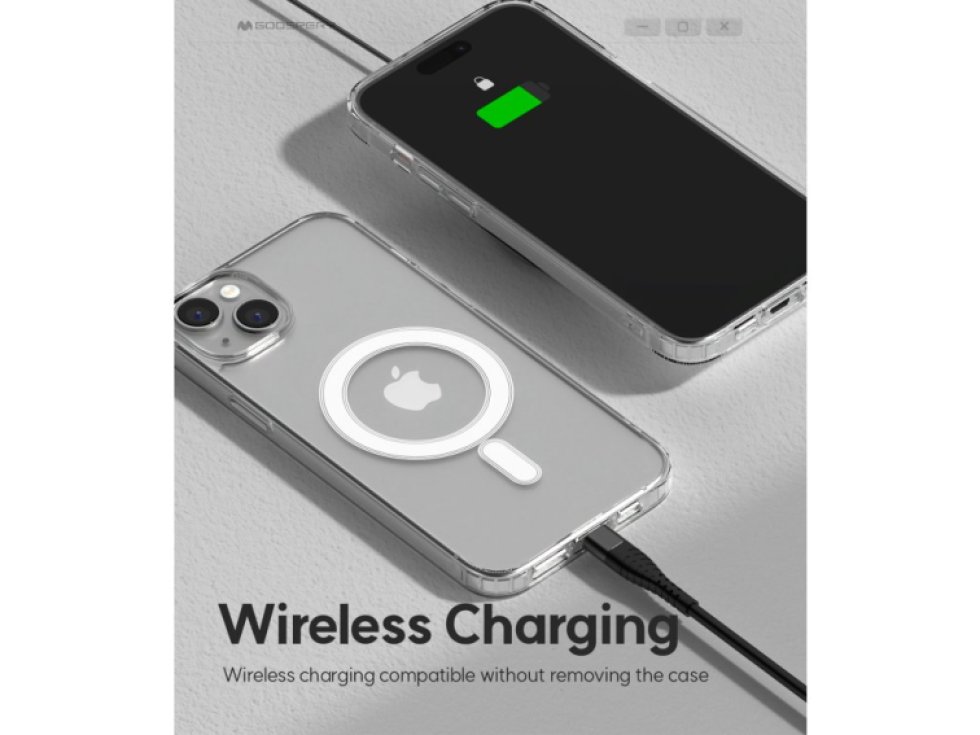 Ochranný kryt na iPhone 15 - Mercury, JelHard MagSafe Transparent