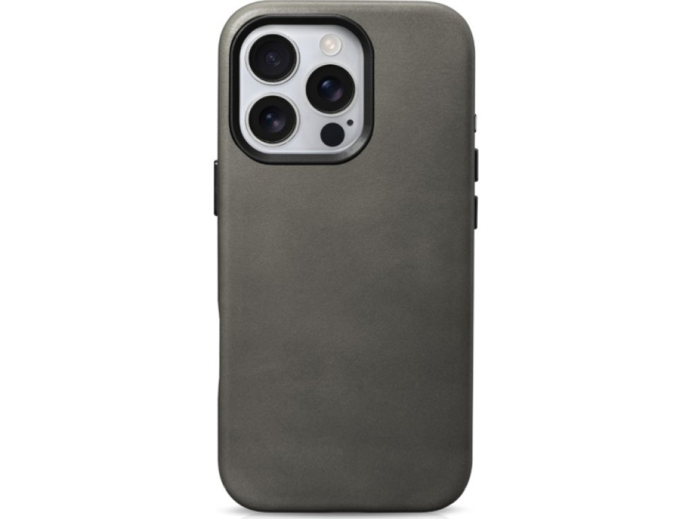 Kožený obal na iPhone 16 Pro MAX - iCarer, OilWax MagSafe Gray 11.01.WMI16240704-Gray