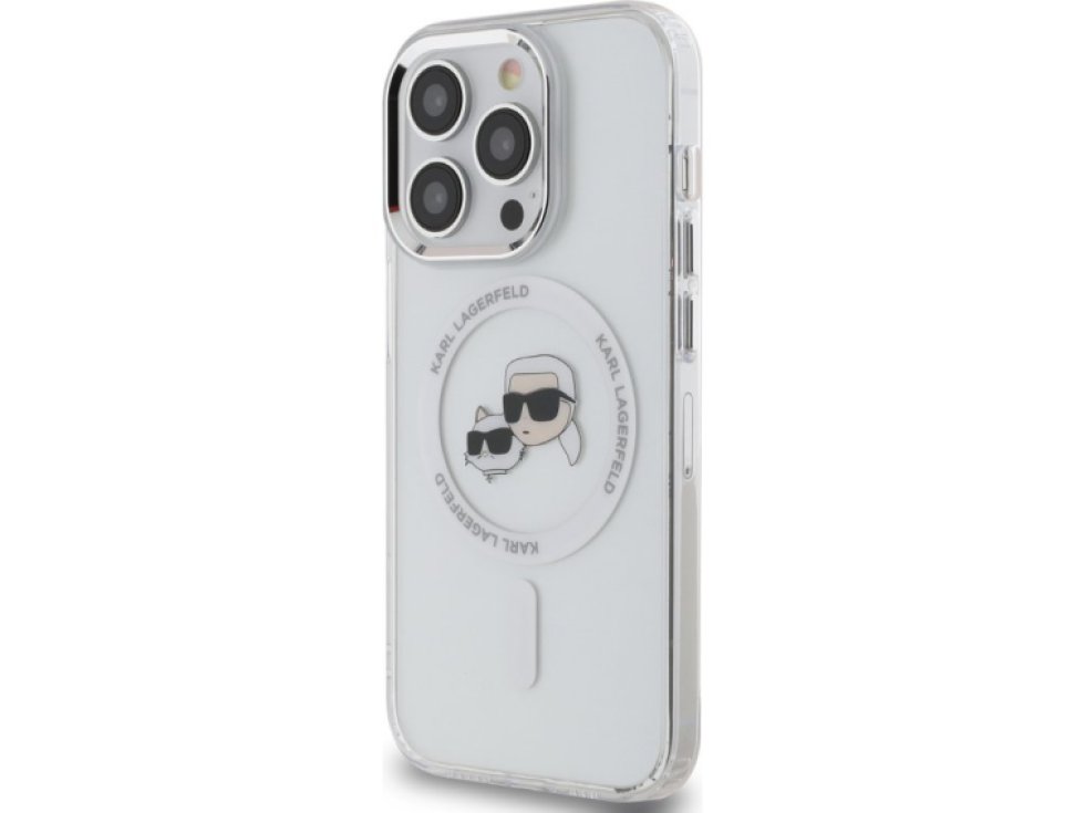 Ochranný kryt na iPhone 13 Pro - Karl Lagerfeld, IML K&CH Heads MagSafe Transparent KLHMP13LHLSKCH