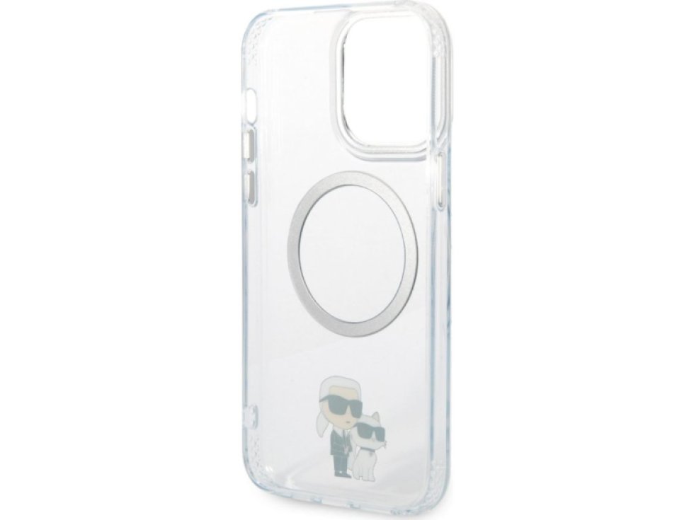 Ochranný kryt pro iPhone 13 Pro MAX - Karl Lagerfeld, IML Karl and Choupette NFT MagSafe Transparent KLHMP13XHNKCIT