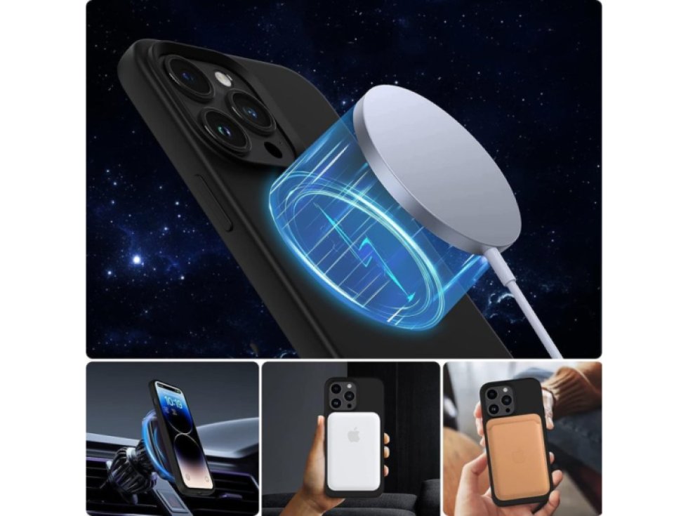 Ochranný kryt na iPhone 13 / 14 - Tech-Protect, Silicone MagSafe Black