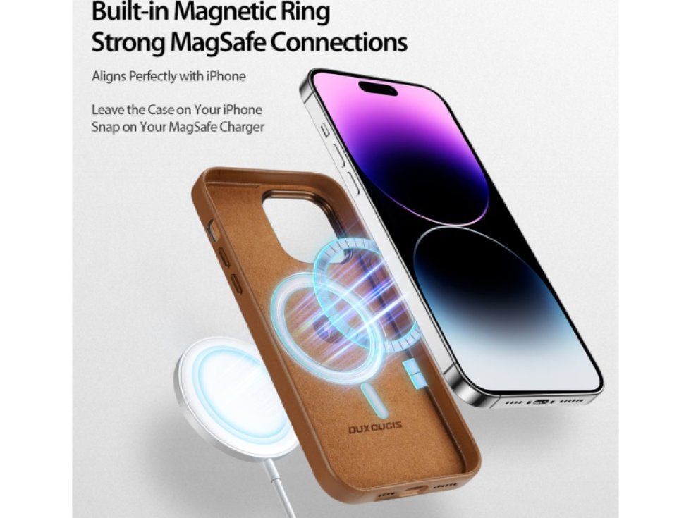 Ochranný kryt na iPhone 14 Pro MAX - DuxDucis, Grit with MagSafe Brown