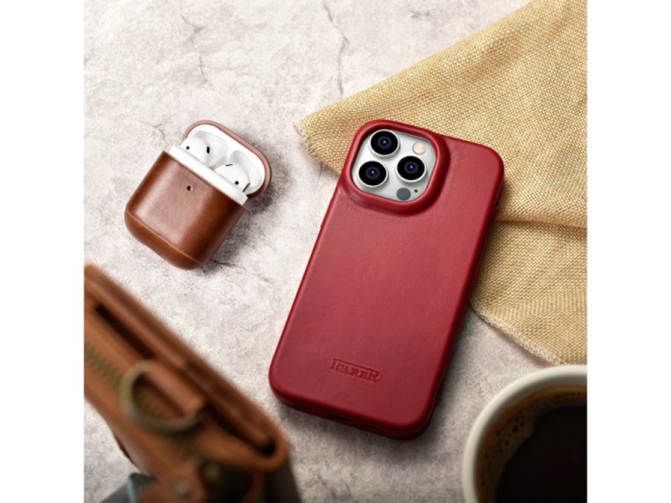 Knížkové pouzdro pro iPhone 14 Pro MAX - iCarer, Curved Edge MagSafe Red AKI14220708-RD