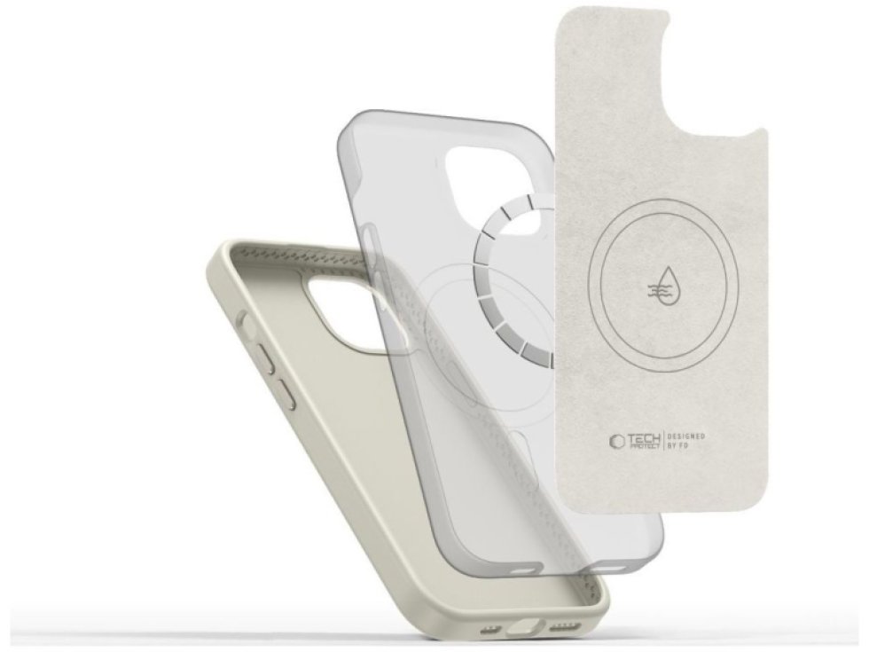 Ochranný kryt na iPhone 15 - Tech-Protect, Pure MagSafe Cosmic Latte