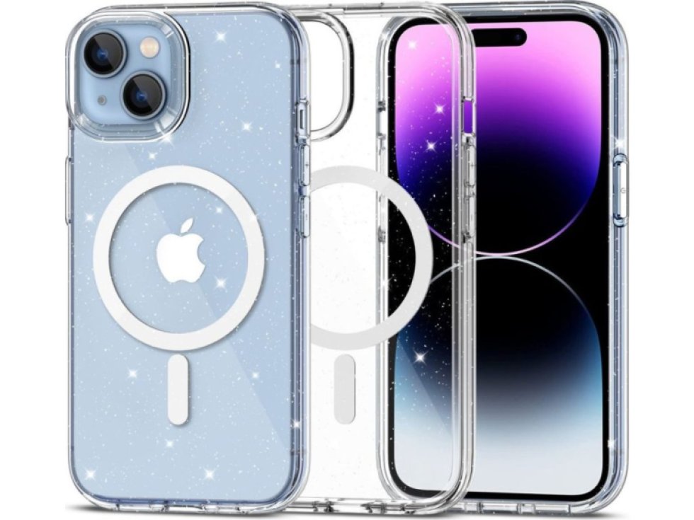 Ochranný kryt na iPhone 15 - Tech-Protect, FlexAir Hybrid MagSafe Glitter