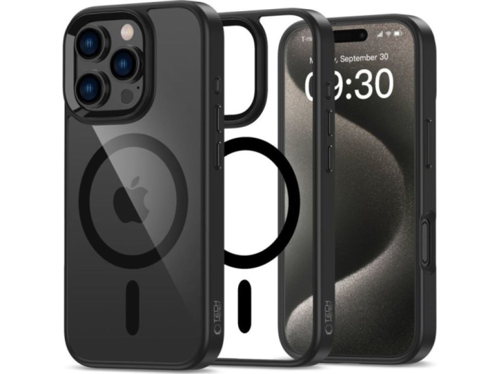 Ochranný kryt na iPhone 16 Pro MAX - Tech-Protect, Magmat MagSafe Black/Clear