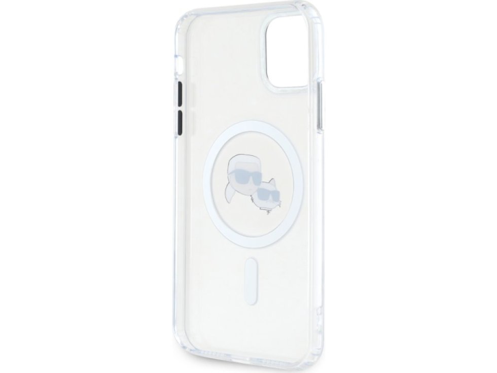 Ochranný kryt na iPhone 11 - Karl Lagerfeld, IML K&CH Heads MagSafe Transparent KLHMN61HLSKCH