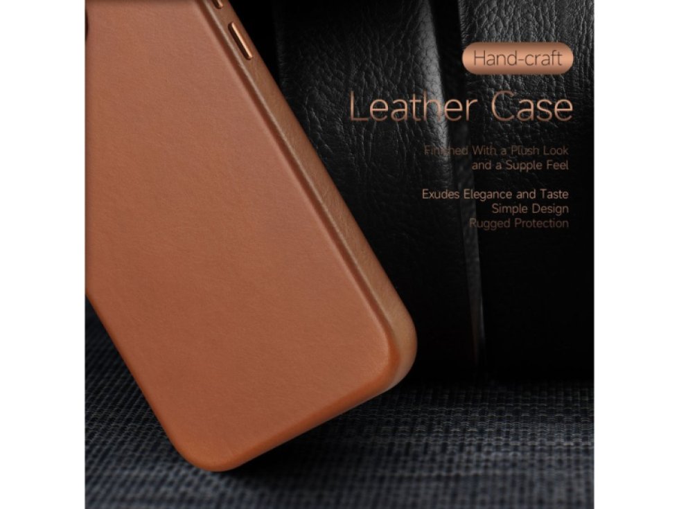 Kožený kryt na iPhone 14 - DuxDucis, Naples with MagSafe Brown