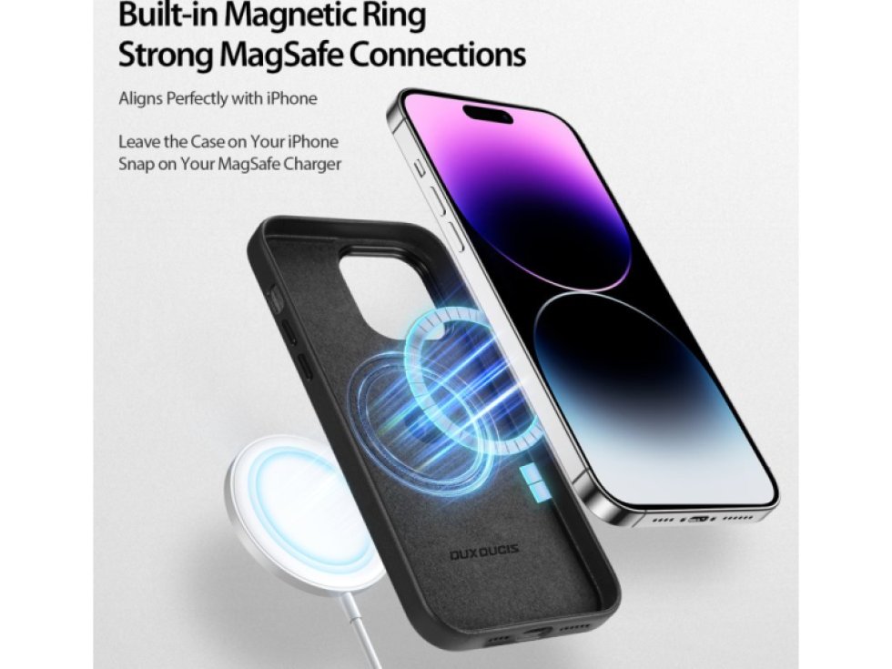 Ochranný kryt na iPhone 14 Pro MAX - DuxDucis, Grit with MagSafe Black