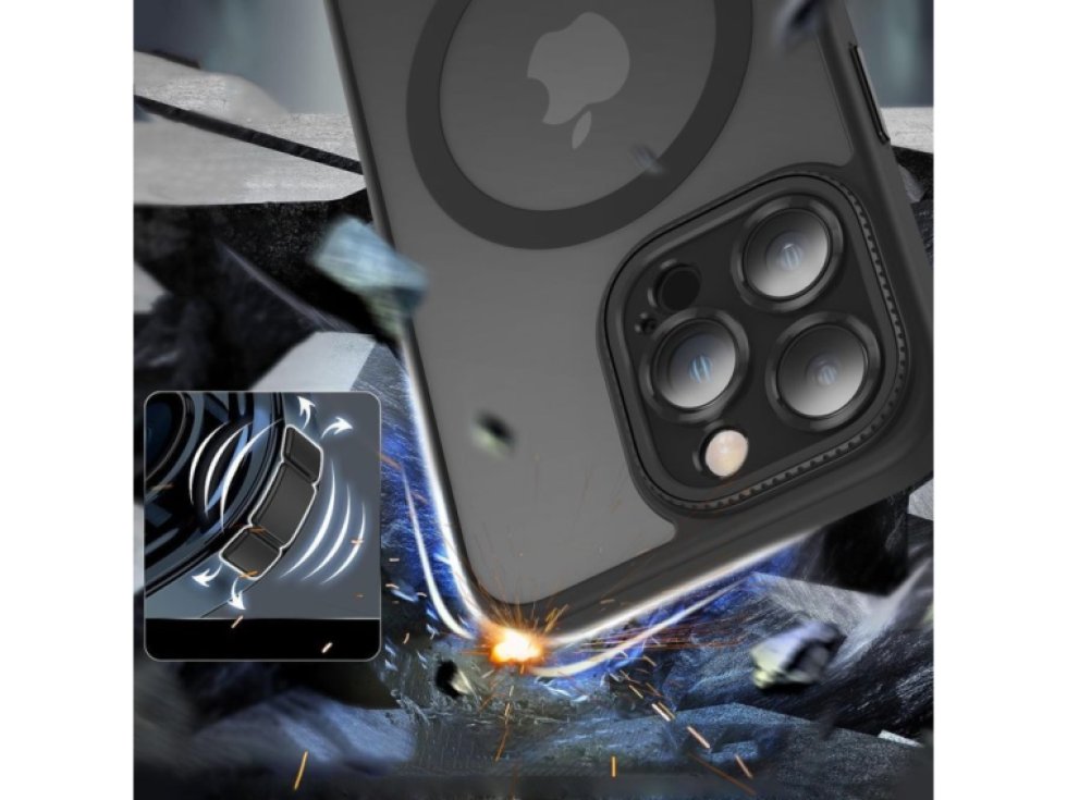 Ochranný kryt na iPhone 15 Pro MAX - Tech-Protect, Magmat Cam+ MagSafe Matte Black