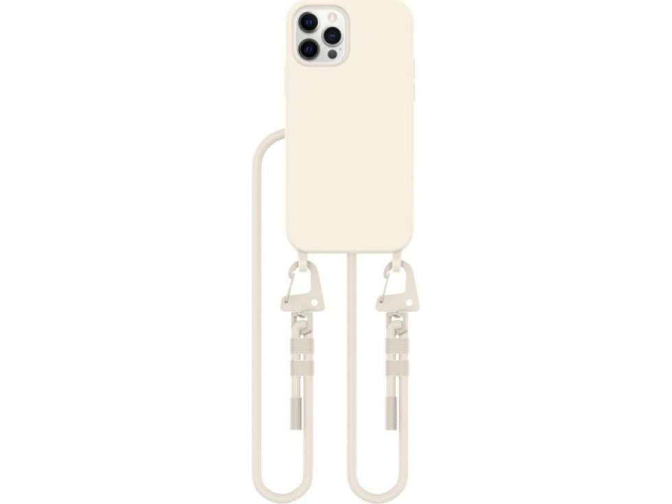 Kryt se šňůrkou na iPhone 12 / 12 Pro - Tech-Protect, Magnecklace MagSafe Cosmic Latte
