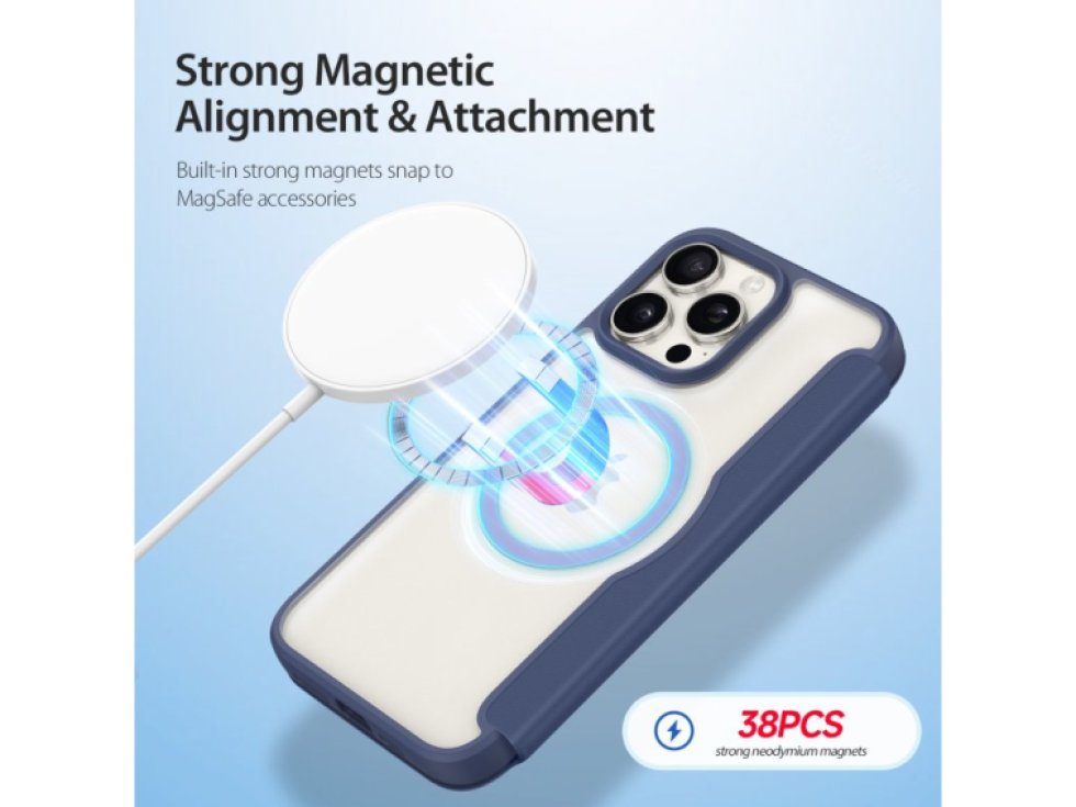 Ochranné pouzdro na iPhone 15 Pro MAX - DuxDucis, SkinX Pro with MagSafe Blue