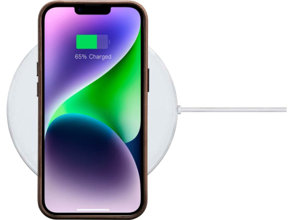 Kožený obal na iPhone 14 - iCarer, OilWax MagSafe Brown WMI14220701-BN