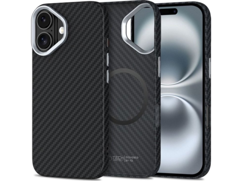 Ochranný kryt na iPhone 16 - Tech-Protect, ION Carbon MagSafe Black