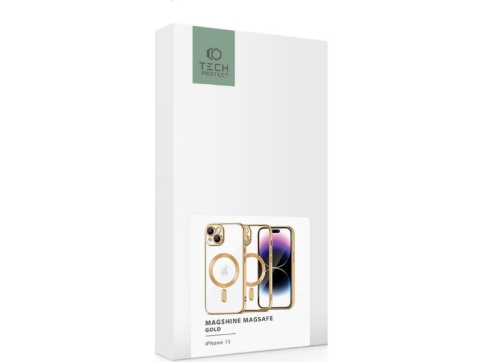 Ochranný kryt na iPhone 15 - Tech-Protect, Magshine MagSafe Gold