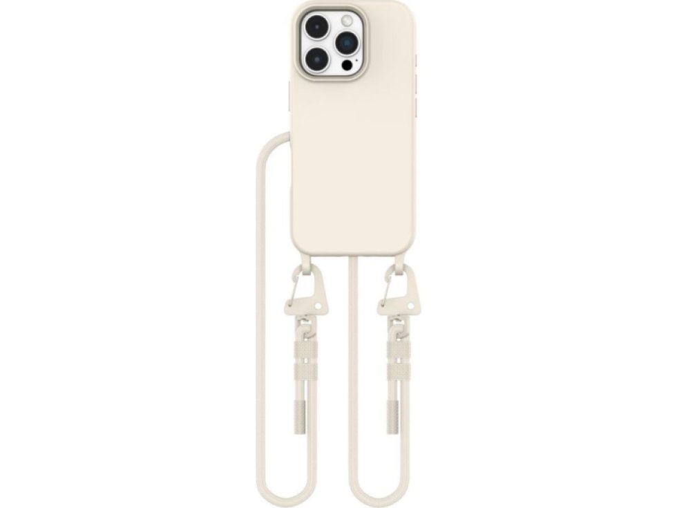 Kryt se šňůrkou na iPhone 16 Pro - Tech-Protect, Magnecklace MagSafe Cosmic Latte