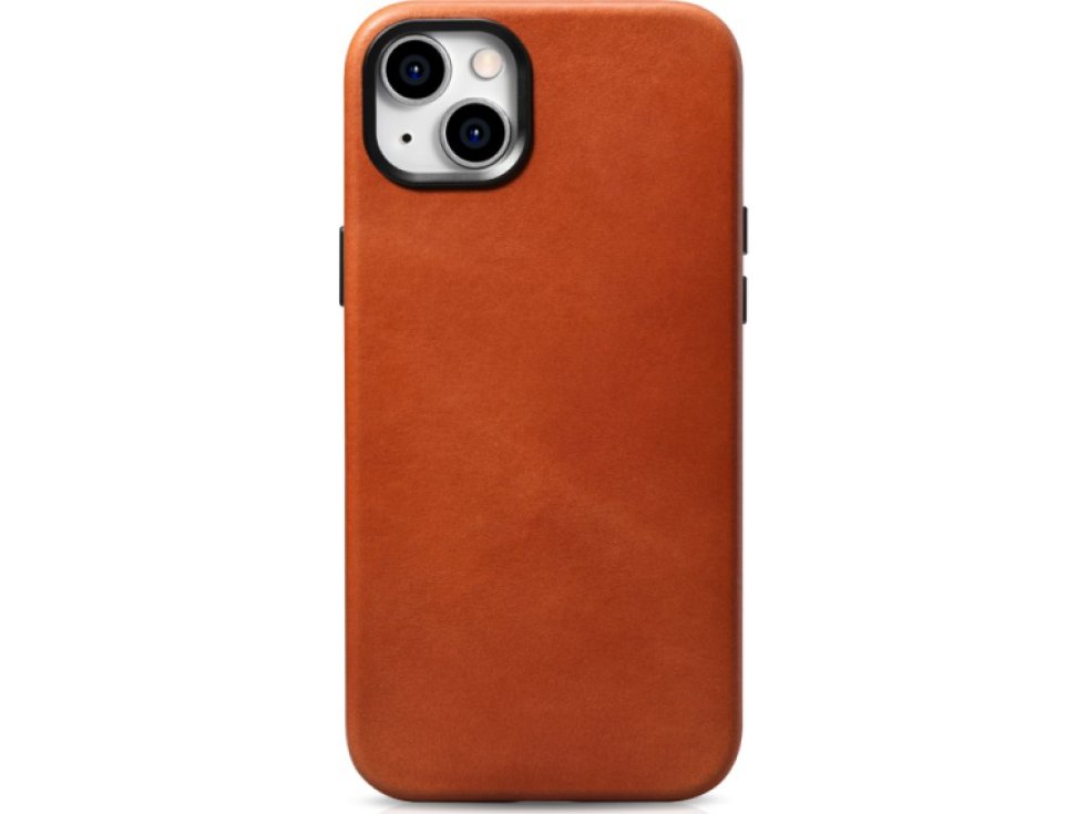 Kožený obal na iPhone 15 - iCarer, OilWax MagSafe Retro WMI15230601-SN