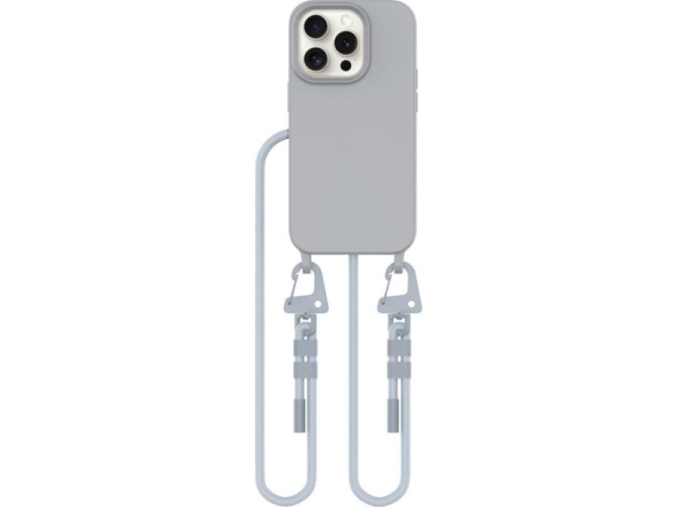 Kryt se šňůrkou na iPhone 15 Pro - Tech-Protect, Magnecklace MagSafe Crayon Gray
