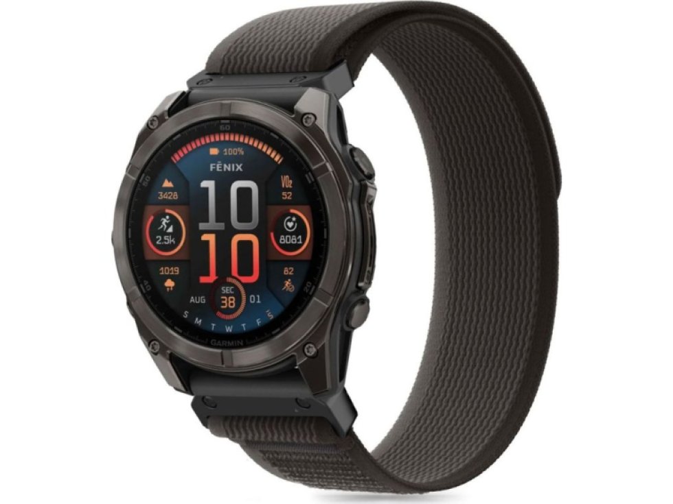 Řemínek pro Garmin Fenix 5X / 5X PLUS / 6X / 6X PRO / 7X / 8 (51mm) - Tech-Protect, Nylon Black/Orange