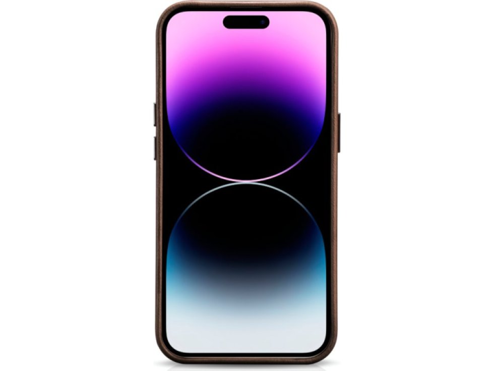 Kožený obal na iPhone 14 Pro MAX - iCarer, OilWax MagSafe Brown WMI14220704-BN