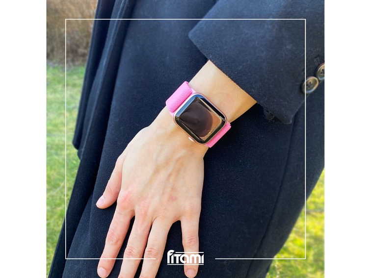 Nastavitelný nylonový řemínek na Apple Watch - Růžový