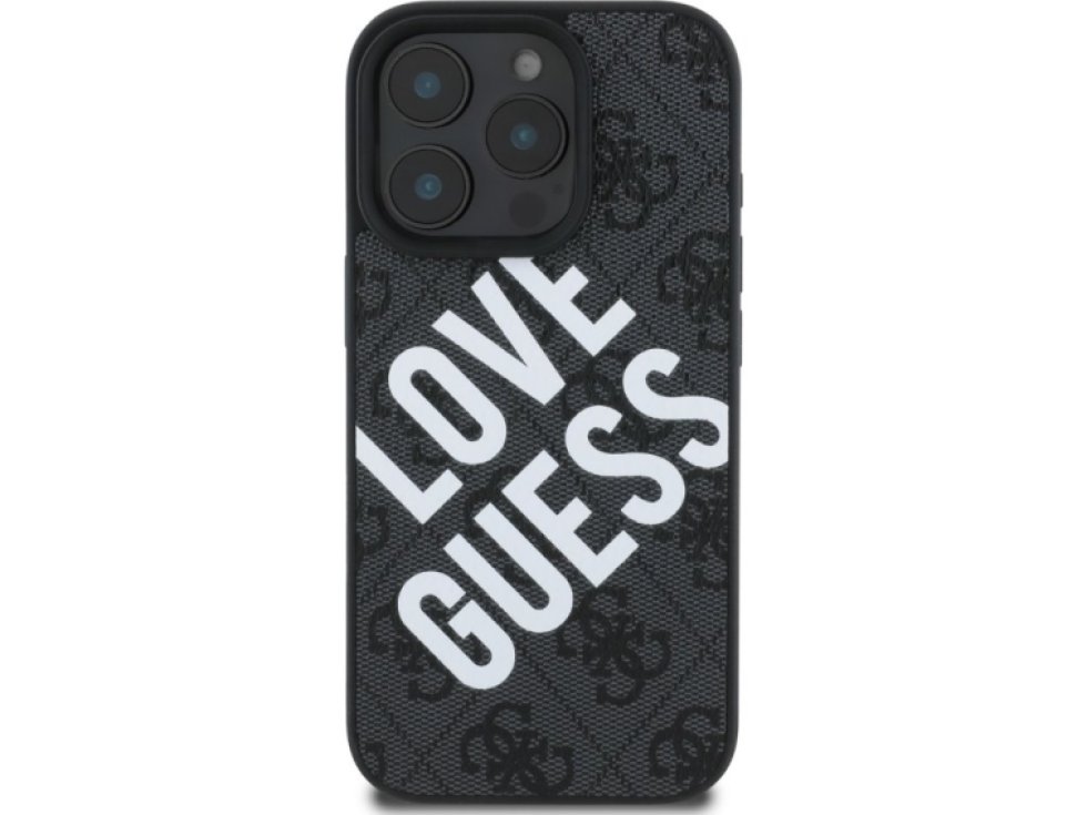 Ochranný kryt na iPhone 16 Pro MAX - Guess, 4G Big Love MagSafe Black GUHMP16XP4PLGWK