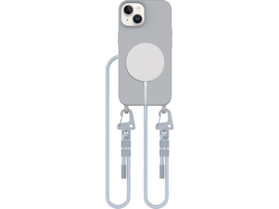 Kryt se šňůrkou na iPhone 15 - Tech-Protect, Magnecklace MagSafe Crayon Gray
