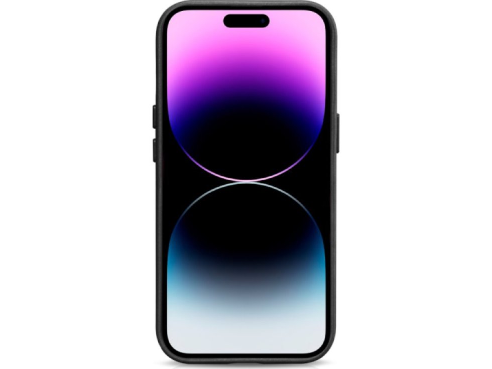 Kožený obal na iPhone 15 - iCarer, OilWax MagSafe Black WMI15230601-BK
