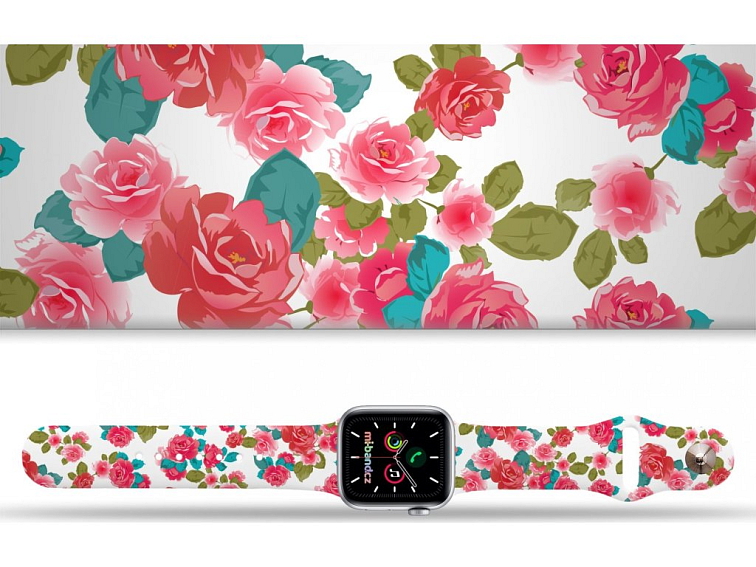 Apple watch řemínek Červené růžičky