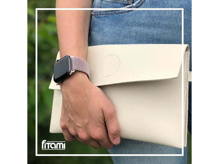 Nylonový řemínek na Apple Watch - Pink sand