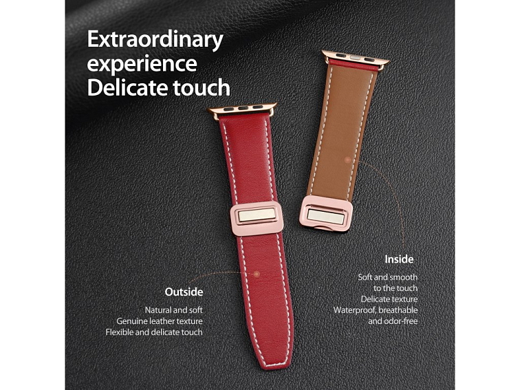 Řemínek na Apple Watch 38mm / 40mm / 41mm / 42mm - DuxDucis, YA Red