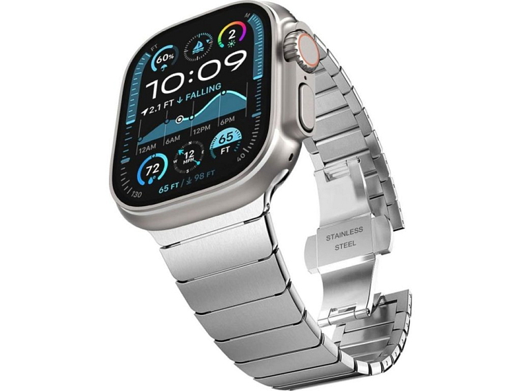 Řemínek na Apple Watch 44mm / 45mm / 46mm / 49mm - Tech-Protect, Stainless Classic Linkband Silver
